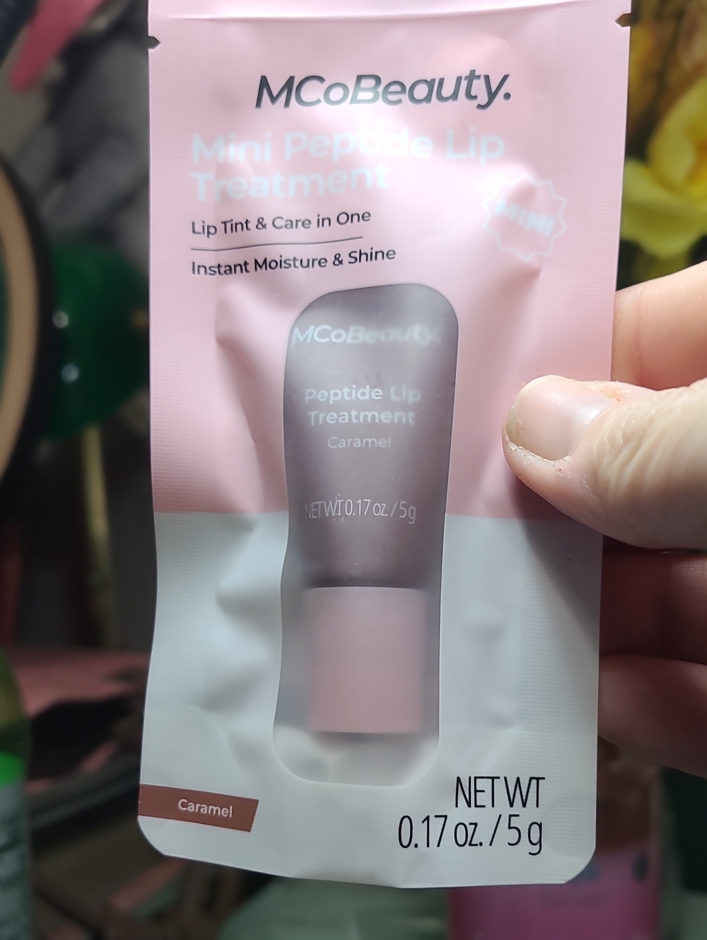 MCoBeauty Mini Peptide Lip Treatment — Caramel (Pink Packaging)